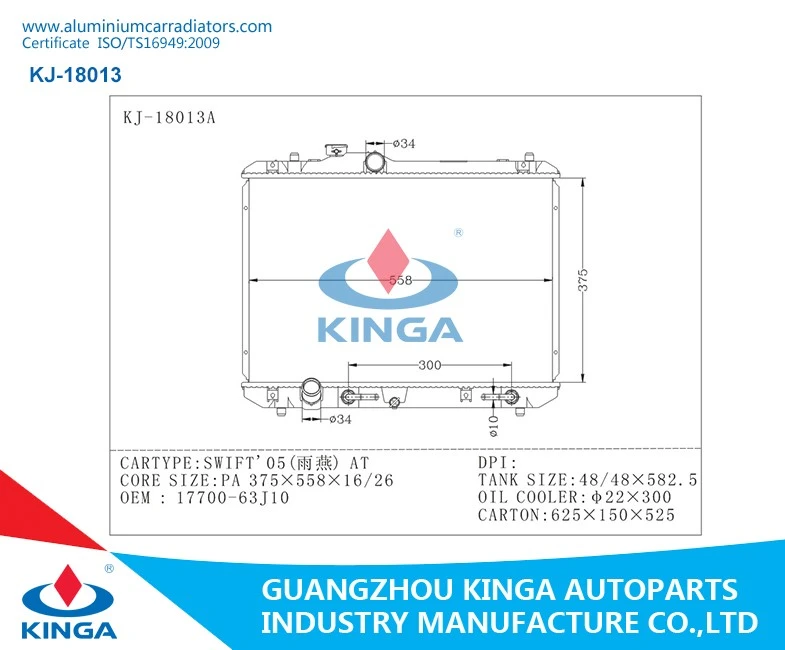 Hot Sell 2005 Suzuki Swift Aluminum Auto Radiator At